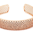 Rose Gold-Plated White American Diamond Studded Cuff Bracelet