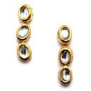 Gold-Plated White Kundan Studded Necklace with Earrings Jewellery set