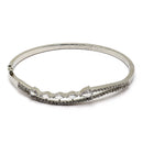 Rhodium-Plated Silver Toned White Teardrop Shape American Diamond Studded Bracelet