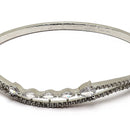 Rhodium-Plated Silver Toned White Teardrop Shape American Diamond Studded Bracelet
