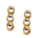 Gold-Plated White Kundan Studded Necklace with Earrings Jewellery Set