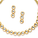 Gold-Plated White Kundan Studded Necklace with Earrings Jewellery Set