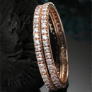 Set Of 2 Rose Gold-Plated White American Diamond studded Handcrafted Bangles