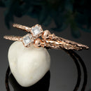 Rose Gold-Plated  Square Shaped White Cubic Zirconia Stone Studded Bracelets (Set Of 2)