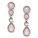 Oxidised Silver-Plated Pink Round American Diamond Studded Necklace with Earrings Jewellery Set