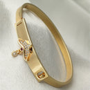 Gold-Plated White American Diamond studded Bracelet With Charm