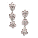Oxidised Silver-Plated Flower Shaped Pink American Diamond Studded Necklace Earrings Jewellery Set