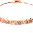 Rose Gold Plated Round Shaped  American diamond Stone-Studded Bracelet