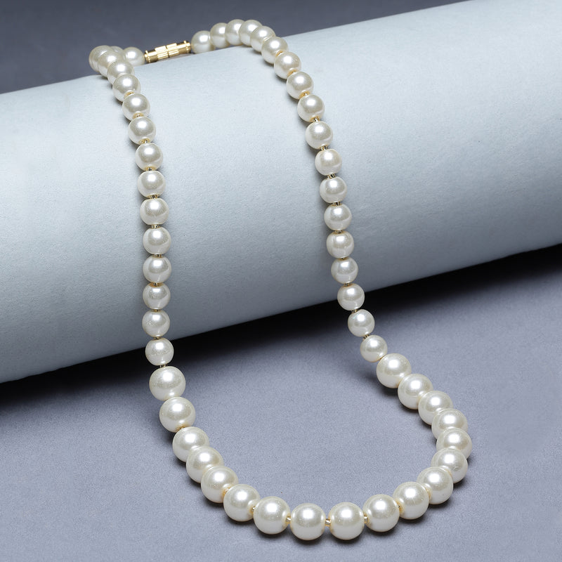 Gold-Plated White Pearls Studded Necklace