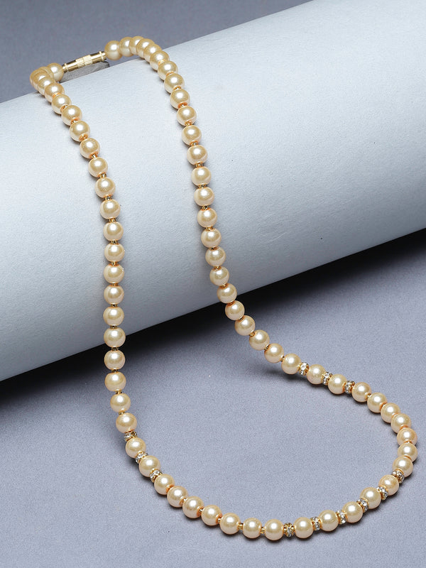 Gold-Plated Champagne Pearls Studded Necklace