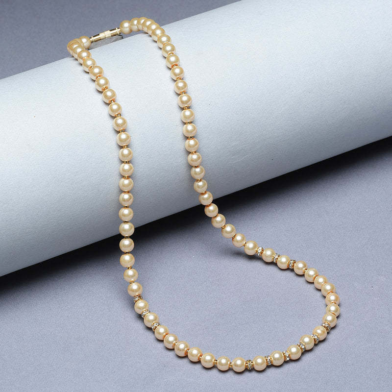 Gold-Plated Champagne Pearls Studded Necklace