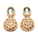 Gold-Plated Kundan Studded Pink Enamelled Necklace With Earrings Jewellery Set