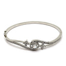Rhodium Plated Silver Toned Round White American Diamond Studded  Bracelet