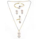 Red & White Gold-Toned Alloy Gold-Plated Studded Jewellery Set Combo