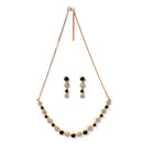 Black & White Gold Plated Stone American Diamond Studded Jewellery Set Combo
