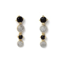 Black & White Gold Plated Stone American Diamond Studded Jewellery Set Combo