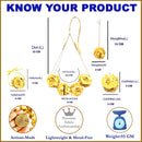 Gold-Plated Yellow Floral White Pearls Beaded Haldi & Mehendi Jewellery Set with Maang Tikka & Haathphool