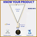 Gold Plated with Stylish Heart Shaped Stainless Steel Pendant Set