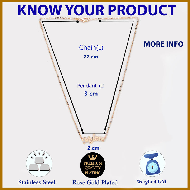 Rose Gold Plated with Stylish Design Stainless Steel Pendent Set