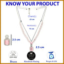 Rhodium Plated Silver Toned Pink American Diamond Studded Jewellery Set