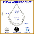 Rhodium Plated Silver Toned Zig Zag Design White AD Studded Necklace Set With Earrings