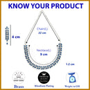 Rhodium Plated Silver Toned Blue Floral American Diamond Studded Necklace With Matching Earrings