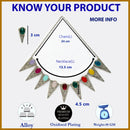 Oxidized Multicolor Cubic Zirconia Stone Studded Jewellery Set