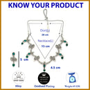 Oxidized Plated Green & Blue with Pearl & Stone Studded Jewellery Set