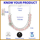 Rhodium Plated Silver Toned Pink Cussion Cut AD Studded  Necklace With Matching Drop Earrings