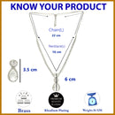 Rhodium Plated Teardrop Shaped Crystal White American Diamond Studded Necklace Set