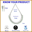 Rhodium Plated Silver Toned Sea Green American Diamond  Studded Classic Necklace With Floral Drop Earrings