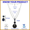 Rhodium Plated Silver toned Teardrop Shaped Blue American Diamond Studded Jewellery Set