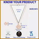 Rose Gold Plated with White American Diamond Studded Pendent Set