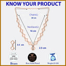 Rose Gold Plated Square Blossom Design with White American Diamond Stone Studded Jewellery Set