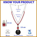 Rhodium Plated Silver Toned Ruby Red American Diamond Studded Jewellery Set