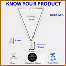 Rhodium Plated with White Rectangular American Diamond Studded Pendent Set