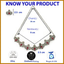 Oxidized Plated with Silver Filigree Design Red Stone Studded Jewellery Set