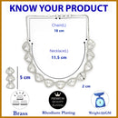 Rhodium Plated Silver Toned White Trillion Cut AD Studded Necklace With Matching Drop Earrings