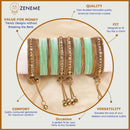 Gold-Plated Velvet Sea Green Set Of 56 Traditional Tasseled With Ghunghru Chuda Bangles