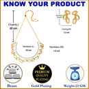 Gold-Plated White American Diamond Studded Oval Shaped Necklace with Earrings Jewellery Set