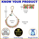 Gold-Plated Red & Green Cubic Zirconia Studded Floral Shaped Jewellery Set