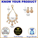 Gold-Plated Kundan Studded Pink Enamelled Necklace With Earrings Jewellery Set