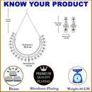 Rhodium-Plated Navy Blue American Diamonds Studded Voguish Necklace & Earrings Jewellery Set