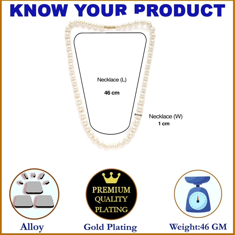 Gold-Plated White Pearls Studded Necklace