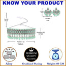 Silver-Plated Sea Green Cubic Zirconia Studded Necklace with Earrings Jewellery Set