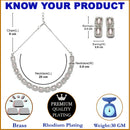 Rhodium-Plated Pink American Diamonds Studded Quadrate Shaped Necklace & Earrings Jewellery Set