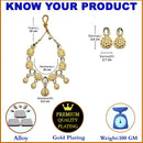 Gold-Plated Kundan Studded Yellow Enamelled Necklace With Earrings Jewellery Set