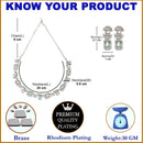 Rhodium-Plated Pink & Sea Green American Diamonds Studded Boxy Necklace & Earrings