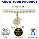 Gold-Plated Round White Kundan studded Crescent Shaped Sheeshphool