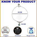 Rhodium Plated Silver Toned Flower Shaped Emerald Green Cubic Zirconia studded Charm Anklets